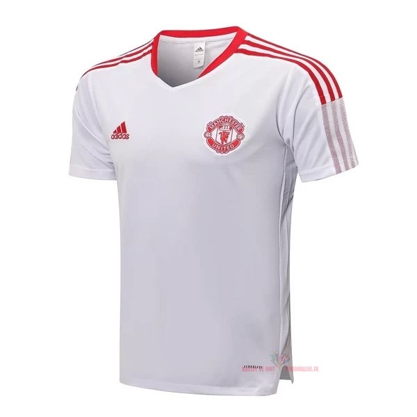 Maillot Om Pas Cher adidas Entrainement Manchester United 2021 2022 Blanc Rouge