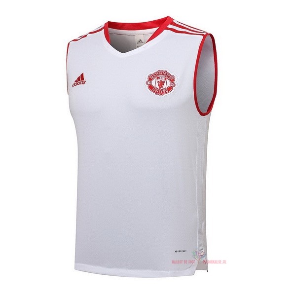 Maillot Om Pas Cher adidas Entrainement Sin Mangas Manchester United 2021 2022 Blanc