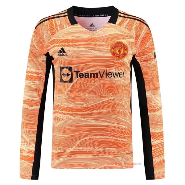 Maillot Om Pas Cher adidas Maillot Manches Longues Gardien Manchester United 2021 2022 Orange