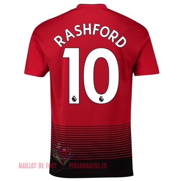 Maillot Om Pas Cher adidas NO.10 Rashford Domicile Maillots Manchester United 18-19 Rouge