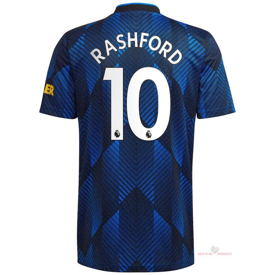 Maillot Om Pas Cher adidas NO.10 Rashford Third Maillot Manchester United 2021 2022 Bleu
