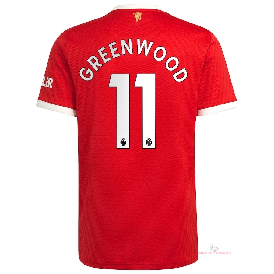Maillot Om Pas Cher adidas NO.11 Greenwood Domicile Maillot Manchester United 2021 2022 Rouge
