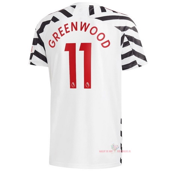 Maillot Om Pas Cher adidas NO.11 Greenwood Third Maillot Manchester United 2020 2021 Blanc
