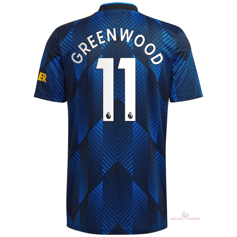 Maillot Om Pas Cher adidas NO.11 Greenwood Third Maillot Manchester United 2021 2022 Bleu