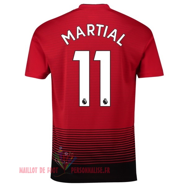Maillot Om Pas Cher adidas NO.11 Martial Domicile Maillots Manchester United 18-19 Rouge