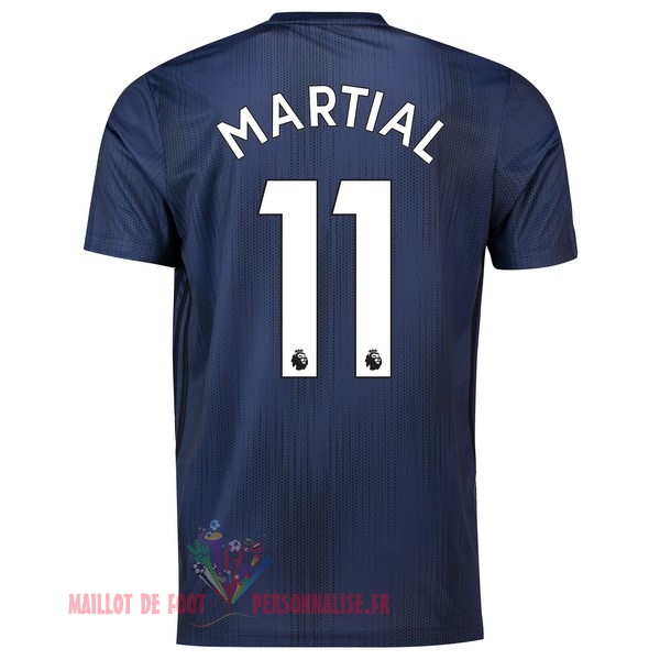 Maillot Om Pas Cher adidas NO.11 Martial Third Maillots Manchester United 18-19 Bleu