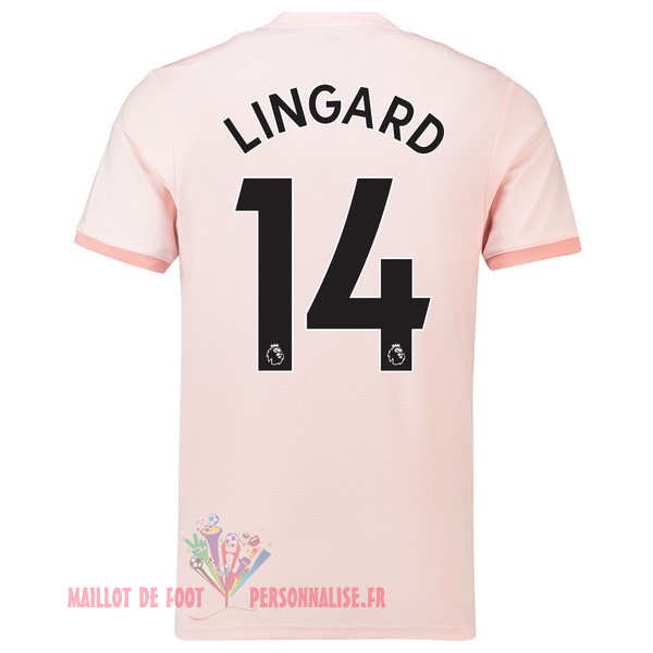 Maillot Om Pas Cher adidas NO.14 Lingard Exterieur Maillots Manchester United 18-19 Rose