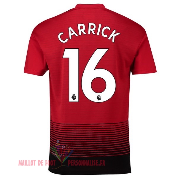 Maillot Om Pas Cher adidas NO.16 Carrick Domicile Maillots Manchester United 18-19 Rouge