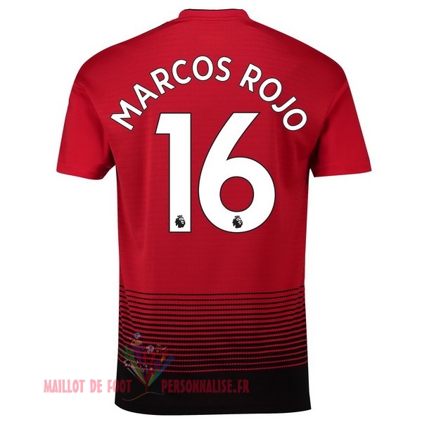 Maillot Om Pas Cher adidas NO.16 Marcos Rouge Domicile Maillots Manchester United 18-19 Rouge