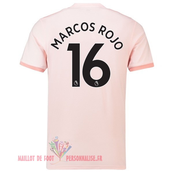 Maillot Om Pas Cher adidas NO.16 Marcos Rouge Exterieur Maillots Manchester United 18-19 Rose