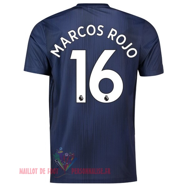 Maillot Om Pas Cher adidas NO.16 Marcos Rouge Third Maillots Manchester United 18-19 Bleu