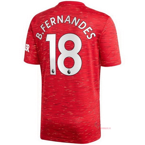 Maillot Om Pas Cher adidas NO.18 B. Fernandes Domicile Maillot Manchester United 2020 2021 Rouge