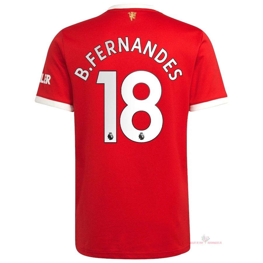 Maillot Om Pas Cher adidas NO.18 B. Fernandes Domicile Maillot Manchester United 2021 2022 Rouge