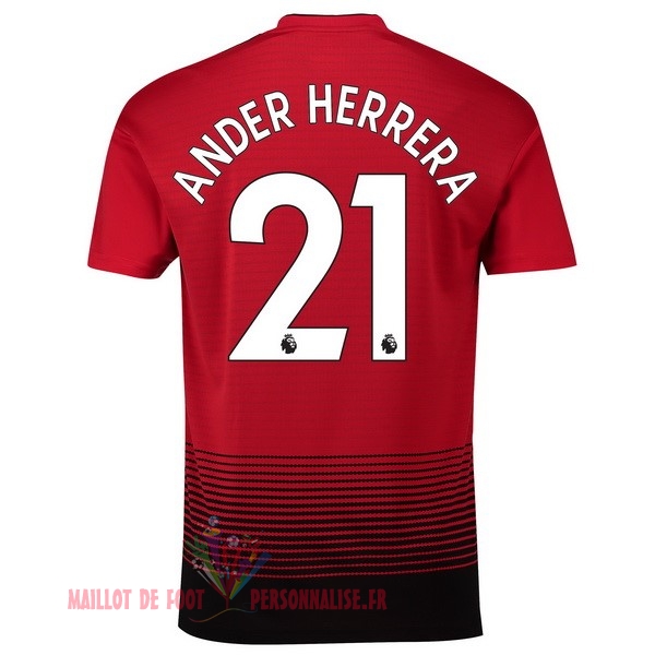 Maillot Om Pas Cher adidas NO.21 Ander Herrera Domicile Maillots Manchester United 18-19 Rouge