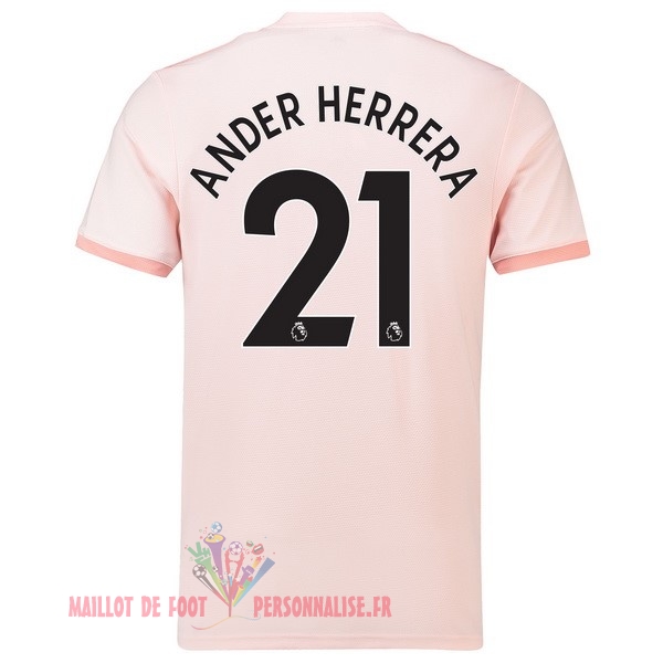 Maillot Om Pas Cher adidas NO.21 Ander Herrera Exterieur Maillots Manchester United 18-19 Rose