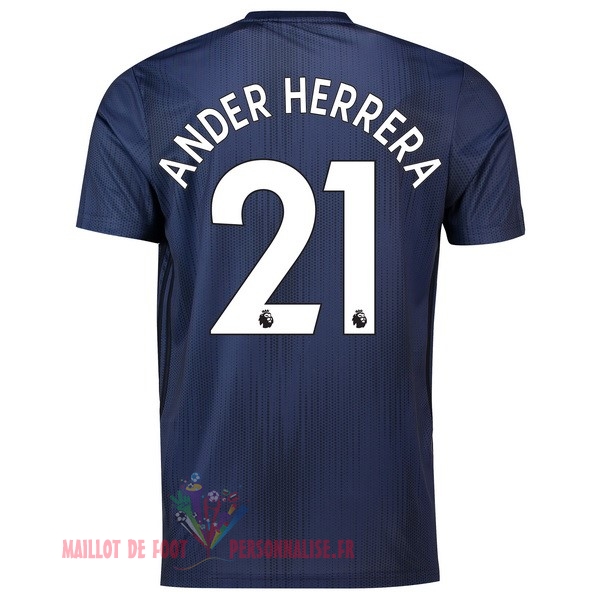 Maillot Om Pas Cher adidas NO.21 Ander Herrera Third Maillots Manchester United 18-19 Bleu