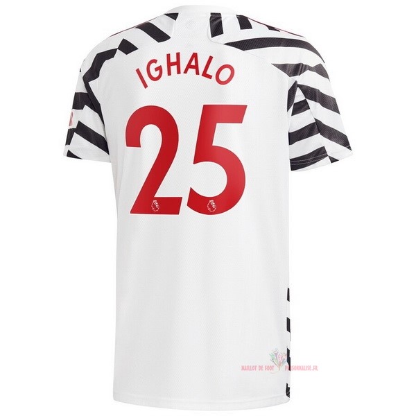 Maillot Om Pas Cher adidas NO.25 Ighalo Third Maillot Manchester United 2020 2021 Blanc