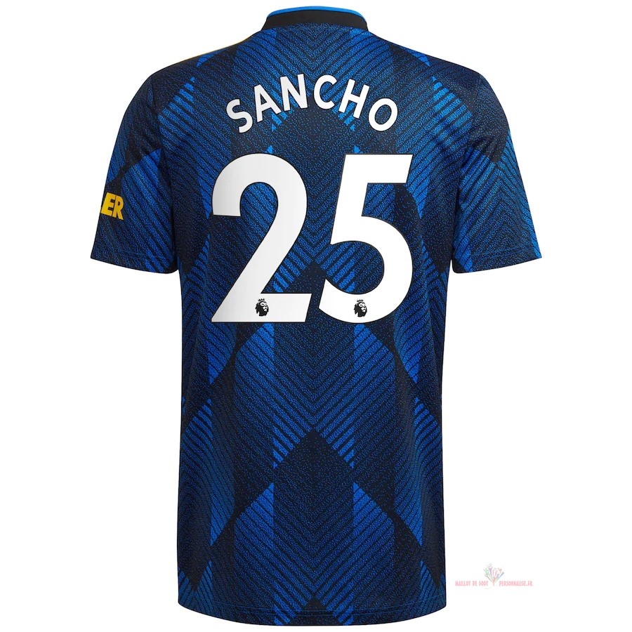Maillot Om Pas Cher adidas NO.25 Sancho Third Maillot Manchester United 2021 2022 Bleu