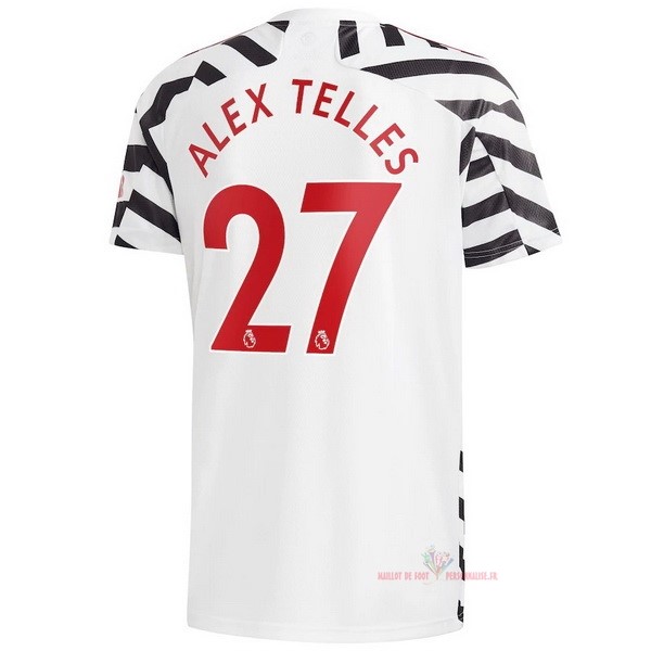 Maillot Om Pas Cher adidas NO.27 Alex Telles Third Maillot Manchester United 2020 2021 Blanc