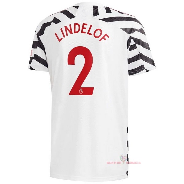 Maillot Om Pas Cher adidas NO.2 Lindelof Third Maillot Manchester United 2020 2021 Blanc