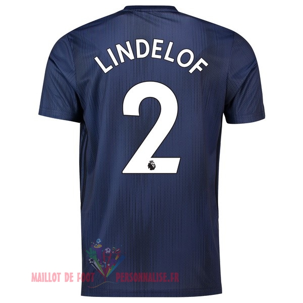 Maillot Om Pas Cher adidas NO.2 Lindelof Third Maillots Manchester United 18-19 Bleu