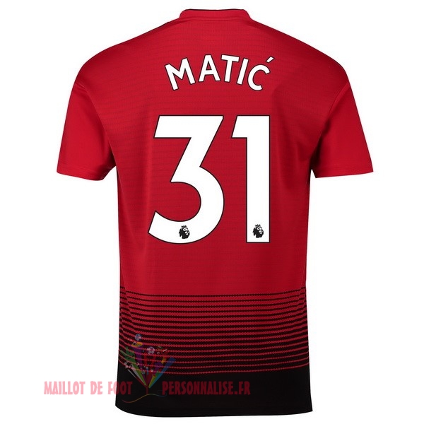 Maillot Om Pas Cher adidas NO.31 Matic Domicile Maillots Manchester United 18-19 Rouge