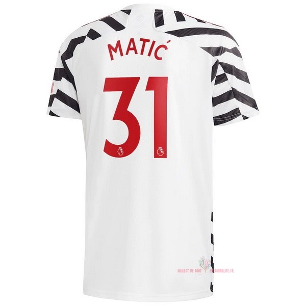 Maillot Om Pas Cher adidas NO.31 Matic Third Maillot Manchester United 2020 2021 Blanc