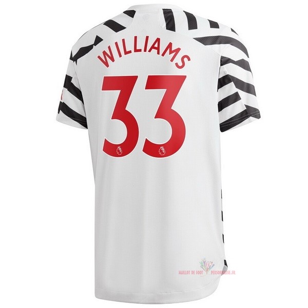 Maillot Om Pas Cher adidas NO.33 Williams Third Maillot Manchester United 2020 2021 Blanc