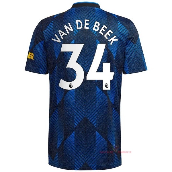 Maillot Om Pas Cher adidas NO.34 Van De Beek Third Maillot Manchester United 2021 2022 Bleu