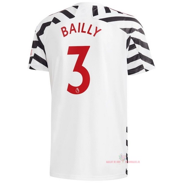 Maillot Om Pas Cher adidas NO.3 Bailly Third Maillot Manchester United 2020 2021 Blanc