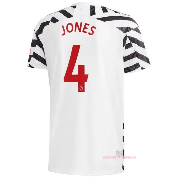Maillot Om Pas Cher adidas NO.4 Jones Third Maillot Manchester United 2020 2021 Blanc