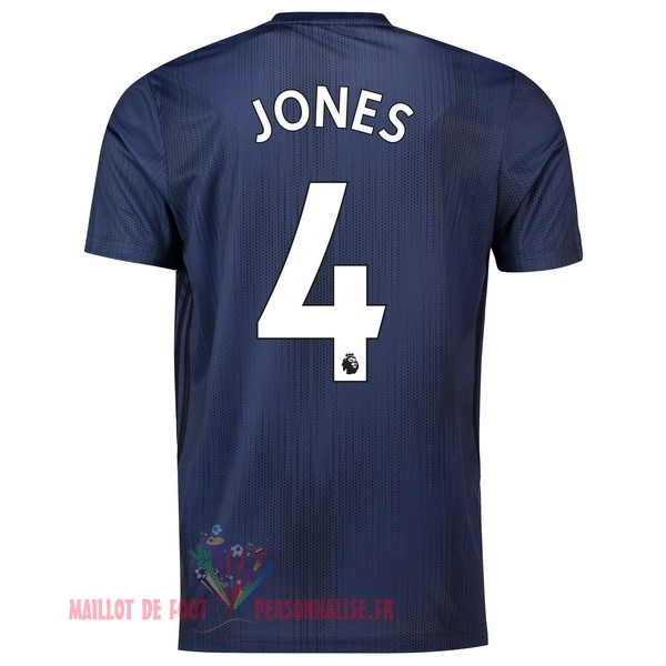Maillot Om Pas Cher adidas NO.4 Jones Third Maillots Manchester United 18-19 Bleu