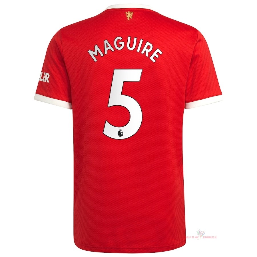 Maillot Om Pas Cher adidas NO.5 Maguire Domicile Maillot Manchester United 2021 2022 Rouge