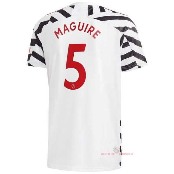 Maillot Om Pas Cher adidas NO.5 Maguire Third Maillot Manchester United 2020 2021 Blanc