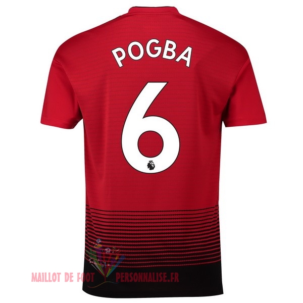 Maillot Om Pas Cher adidas NO.6 Pogba Domicile Maillots Manchester United 18-19 Rouge