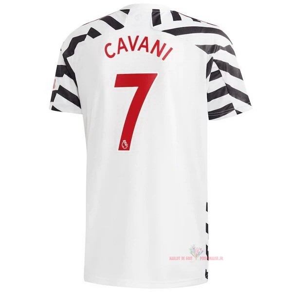 Maillot Om Pas Cher adidas NO.7 Cavani Third Maillot Manchester United 2020 2021 Blanc