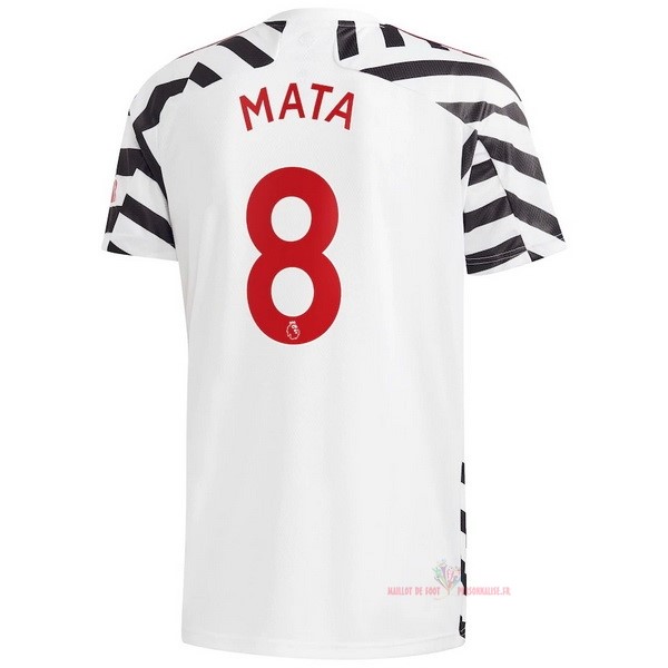 Maillot Om Pas Cher adidas NO.8 Mata Third Maillot Manchester United 2020 2021 Blanc