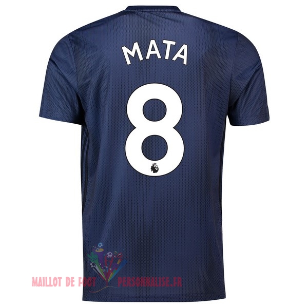 Maillot Om Pas Cher adidas NO.8 Mata Third Maillots Manchester United 18-19 Bleu