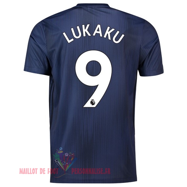 Maillot Om Pas Cher adidas NO.9 Lukaku Third Maillots Manchester United 18-19 Bleu