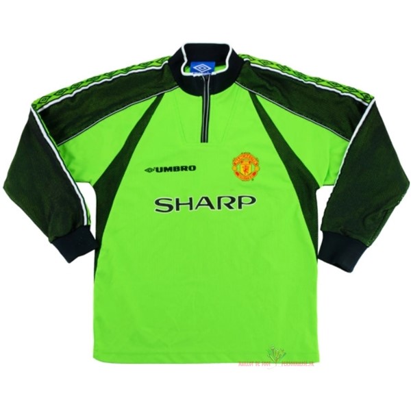 Maillot Om Pas Cher umbro Gardien Camiseta Manches Longues Manchester United Rétro 1998 1999 Vert