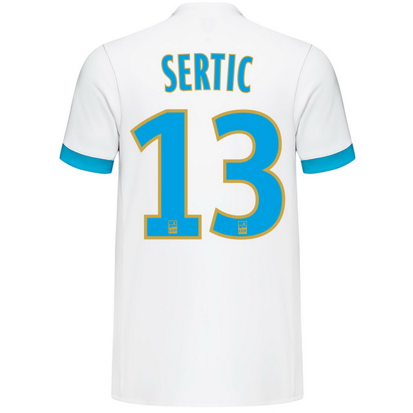Maillot Om Pas Cher adidas NO.13 Sertic Domicile Maillots Marseille 2017 2018 Blanc