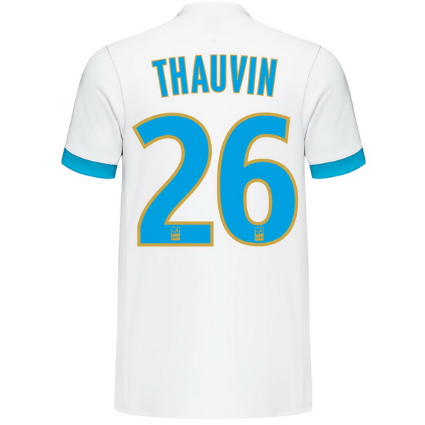 Maillot Om Pas Cher adidas NO.26 Thauvin Domicile Maillots Marseille 2017 2018 Blanc