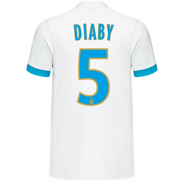 Maillot Om Pas Cher adidas NO.5 Diaby Domicile Maillots Marseille 2017 2018 Blanc