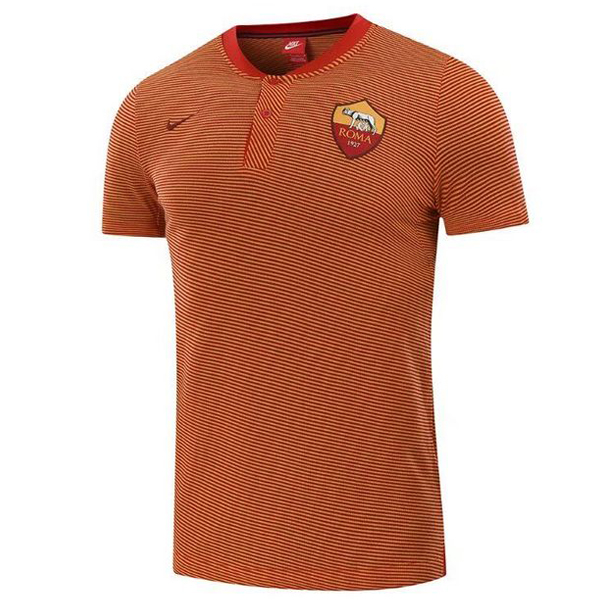 Maillot Om Pas Cher Nike Polo AS Roma 2017 2018 Orange Marine