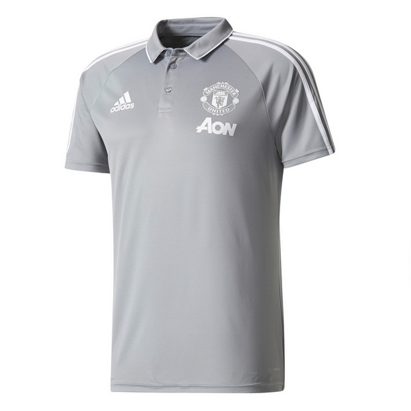 Maillot Om Pas Cher adidas Polo Manchester United 2017 2018 Gris