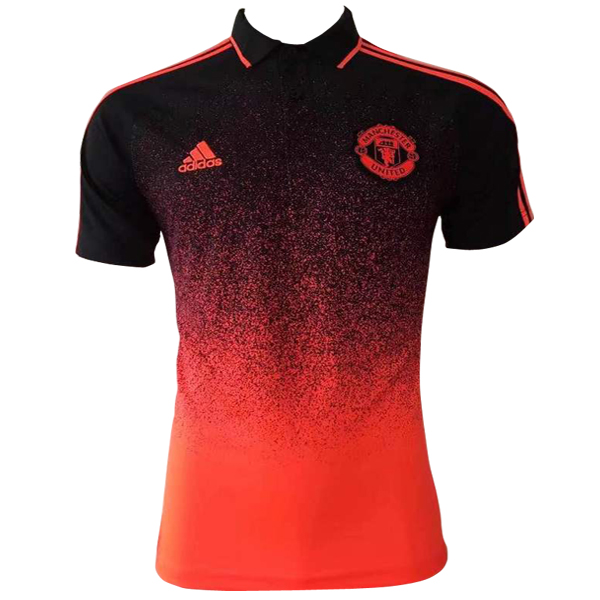 Maillot Om Pas Cher adidas Polo Manchester United 2017 2018 Orange