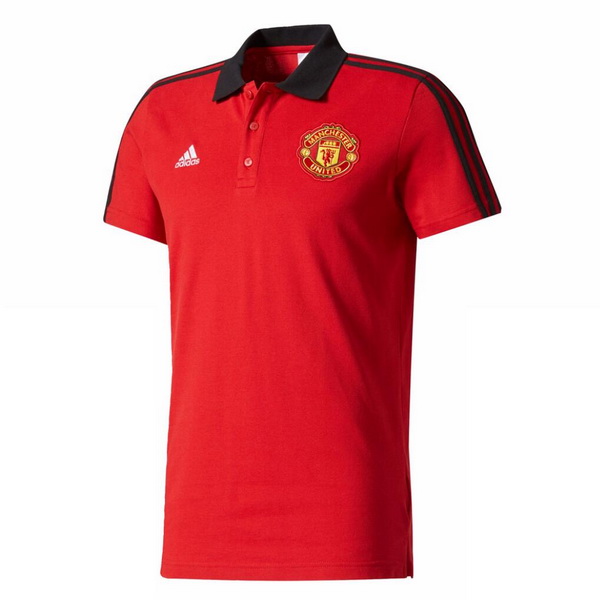 Maillot Om Pas Cher adidas Polo Manchester United 2017 2018 Rouge Noir
