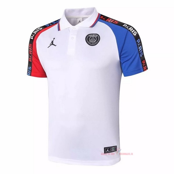 Maillot Om Pas Cher Nike Polo Paris Saint Germain 2020 2021 Blanc Rouge Bleu