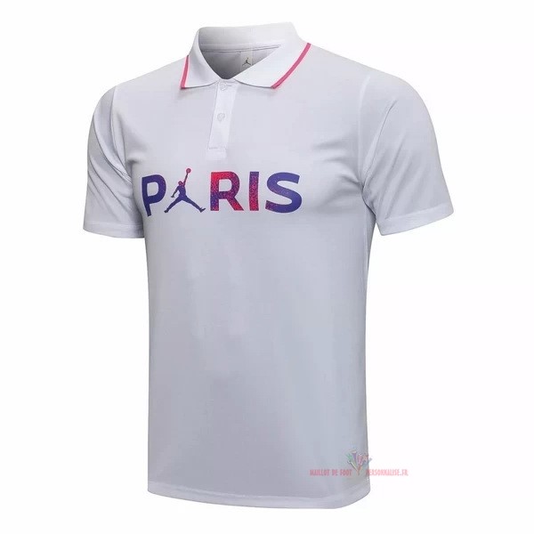 Maillot Om Pas Cher JORDAN Polo Paris Saint Germain 2021 2022 Blanc Purpura