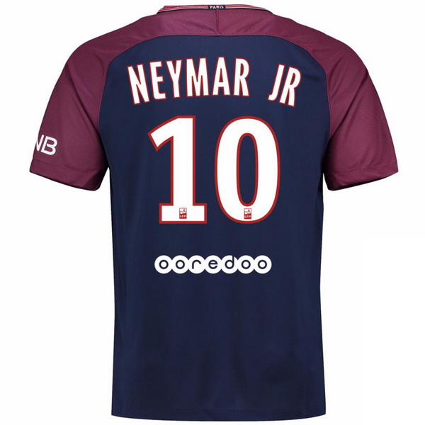 Maillot Om Pas Cher Nike NO.10 Neymar JR Domicile Maillots Paris Saint Germain 2017 2018 Bleu
